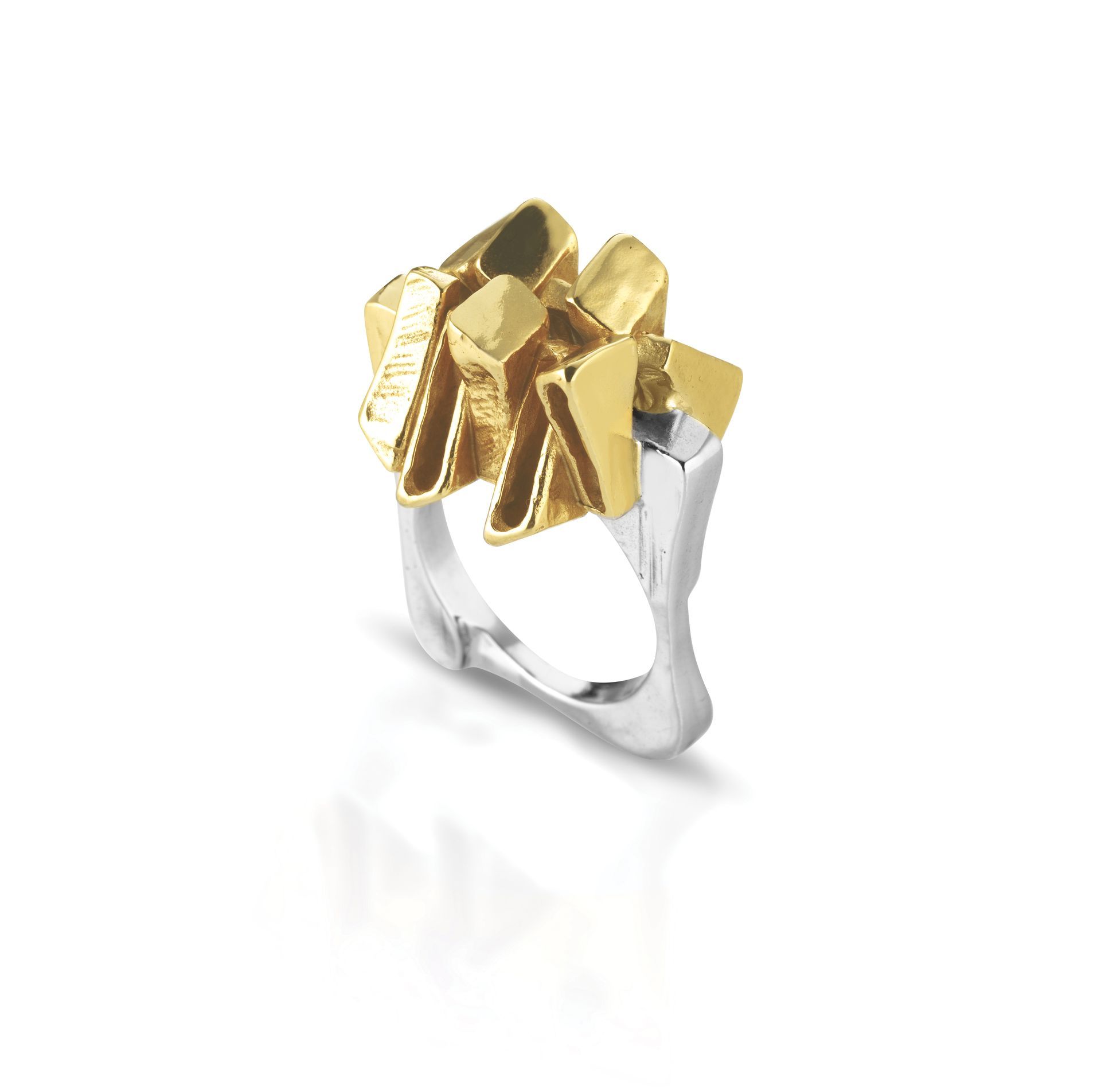 anello argento e bronzo