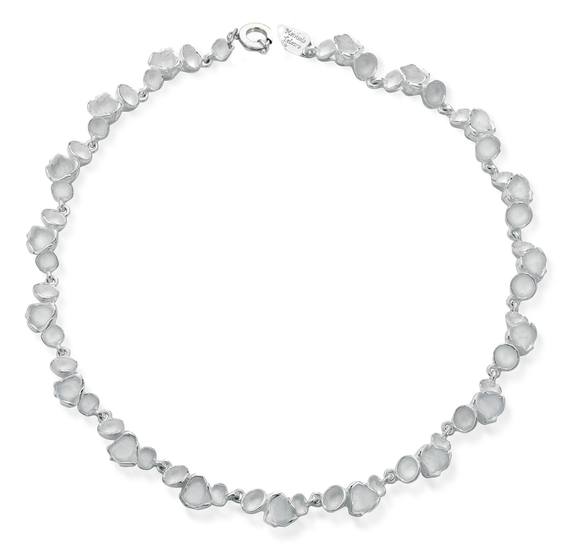 Collier in argento e topazi bianchi