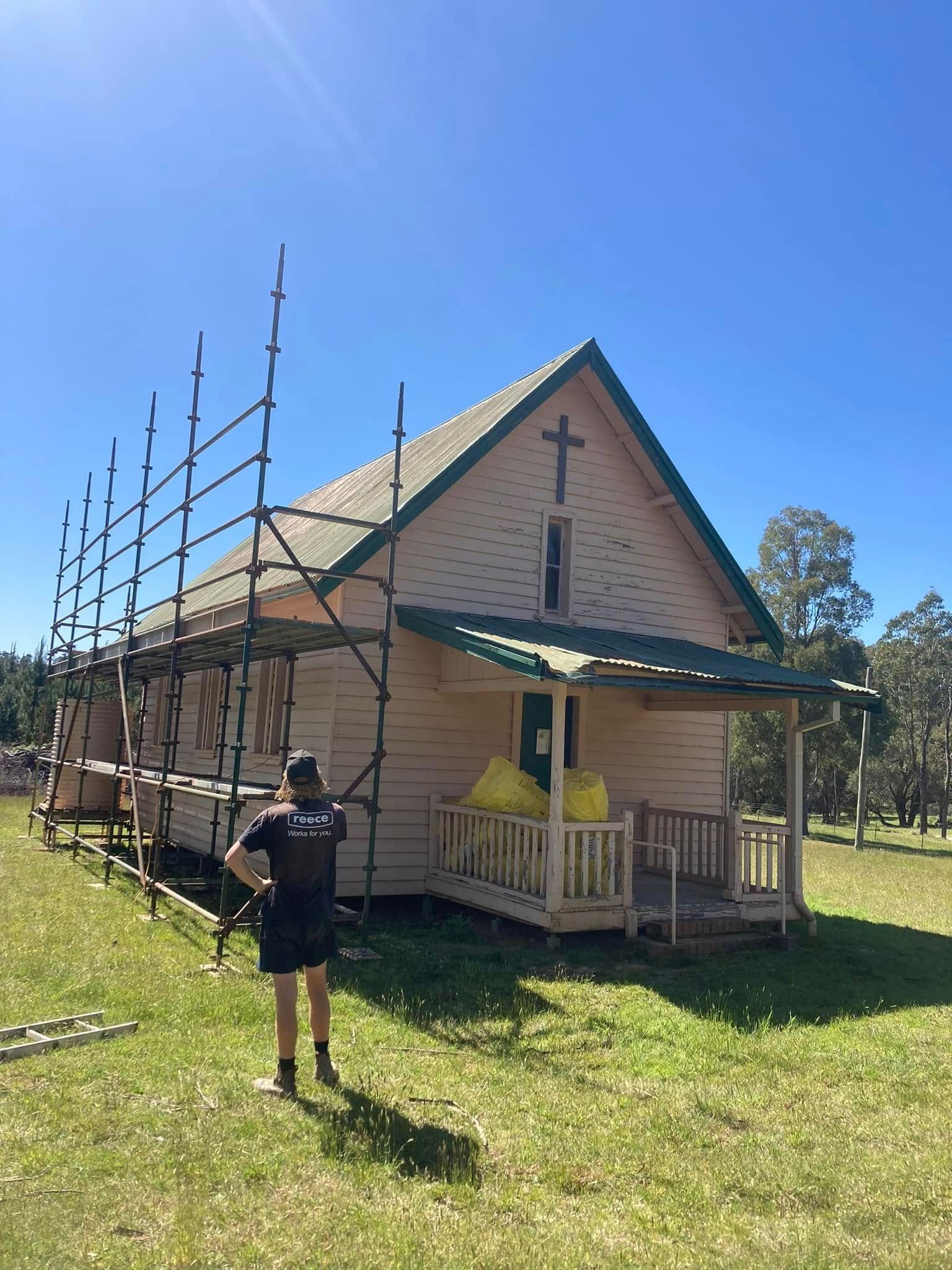 Before Roof Repairs Of A Church — SJ Moore Plumbing & Roofing in Wagga Wagga, NSW