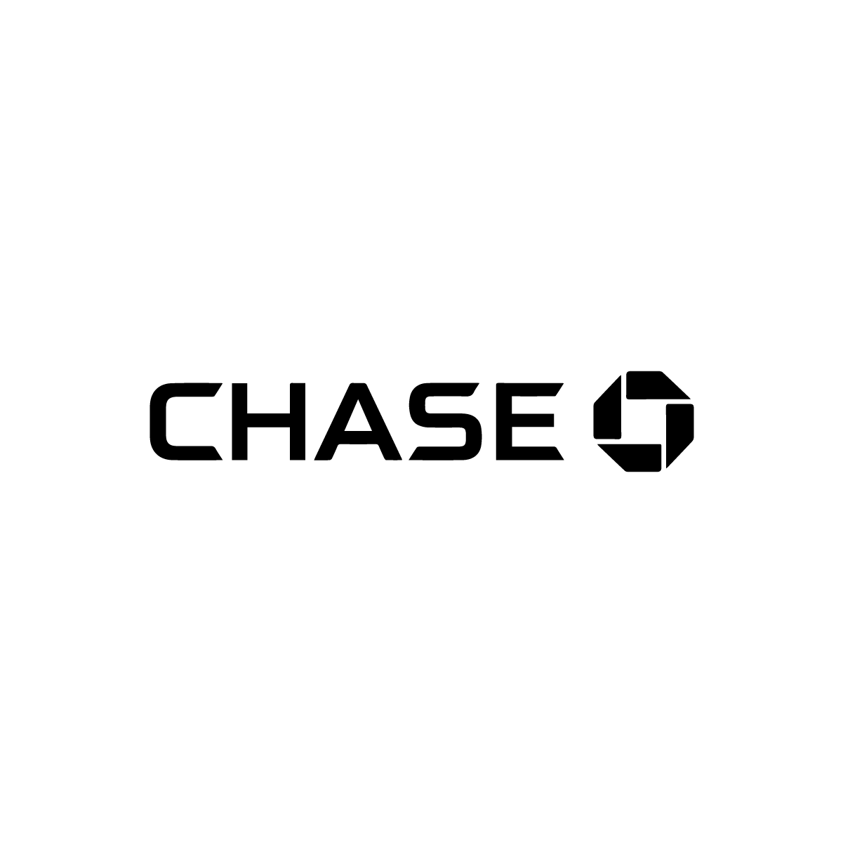 Chase bank logo in black on a white background