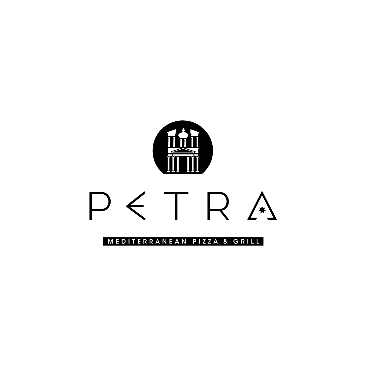 PETRA logo with stylized black lettering and a small black icon above on a white background