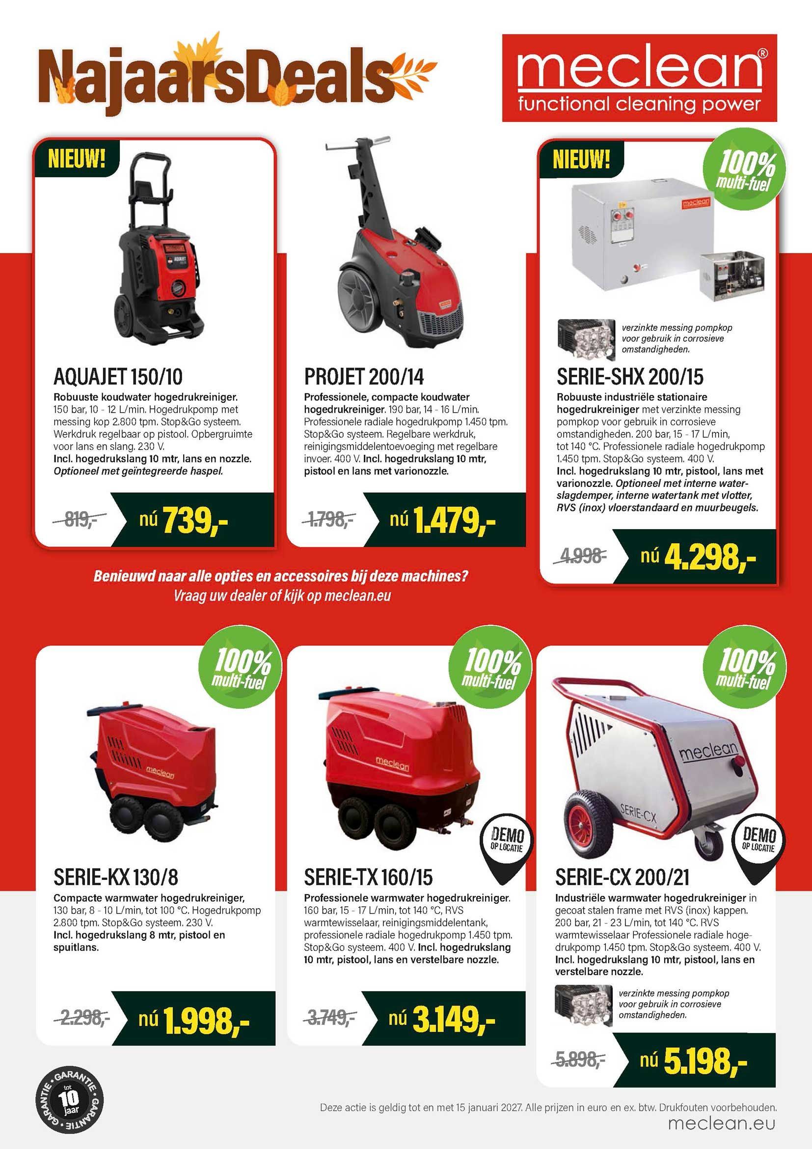 Meclean NajaarsDeals 2026 A4 flyer NL pagina 1