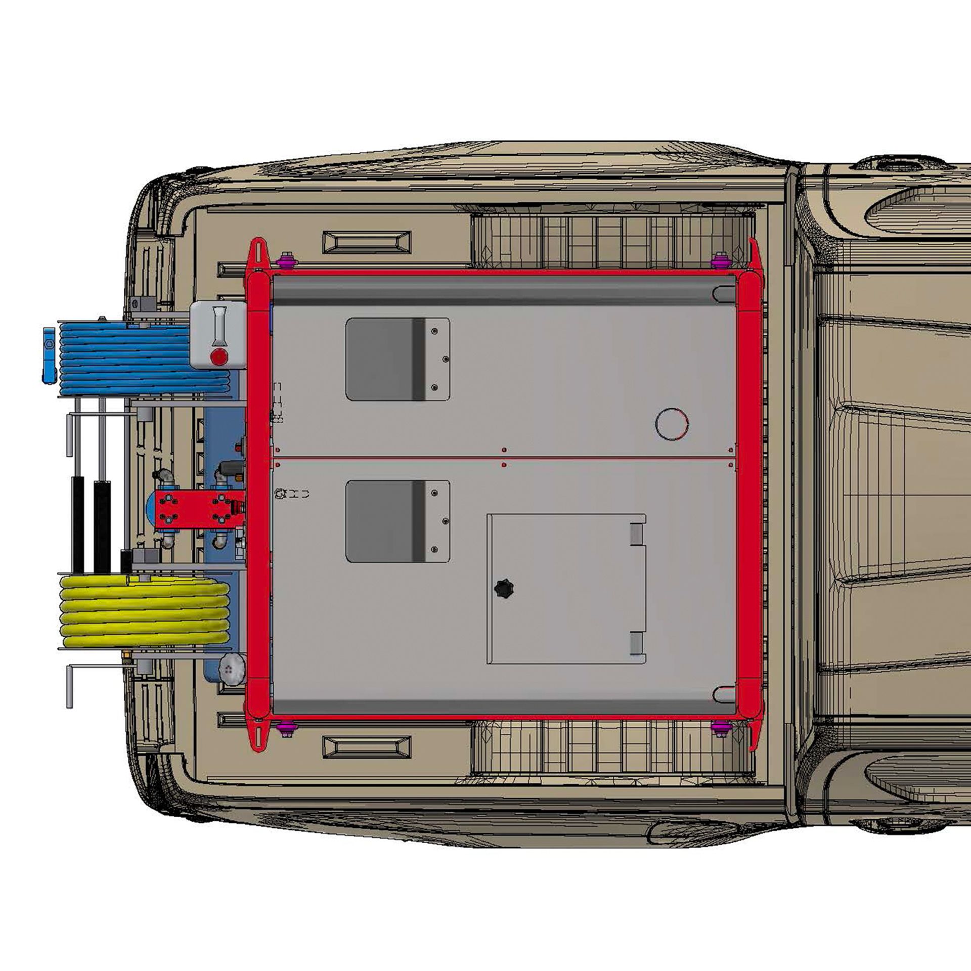 Meclean hogedrukreiniging unit Trailerpack TP 200/21 render bovenzijde