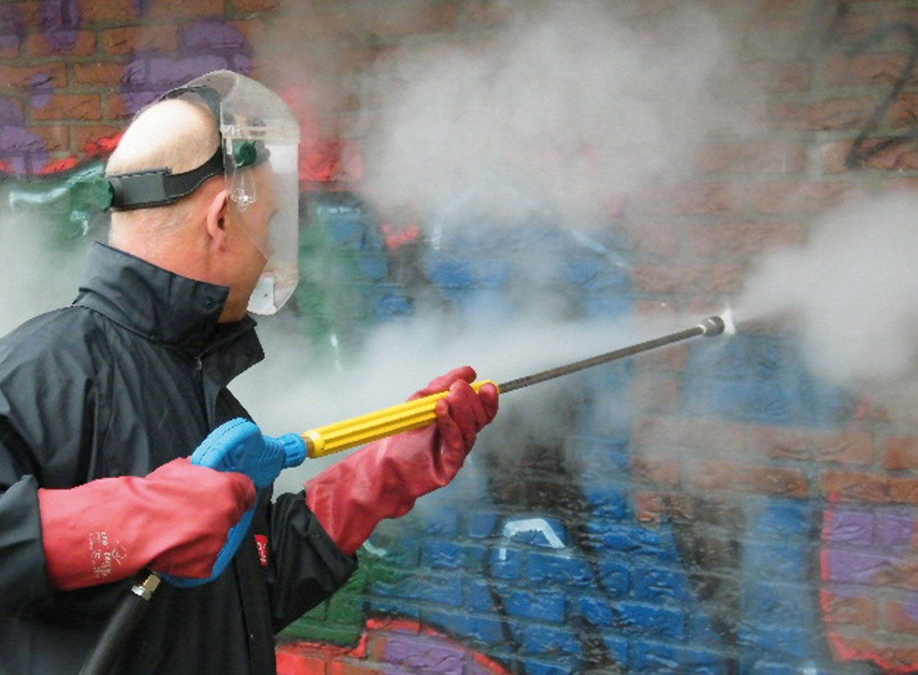 Meclean elektrische hogedruktrailer HDTE 250/15 Graffiti reiniging
