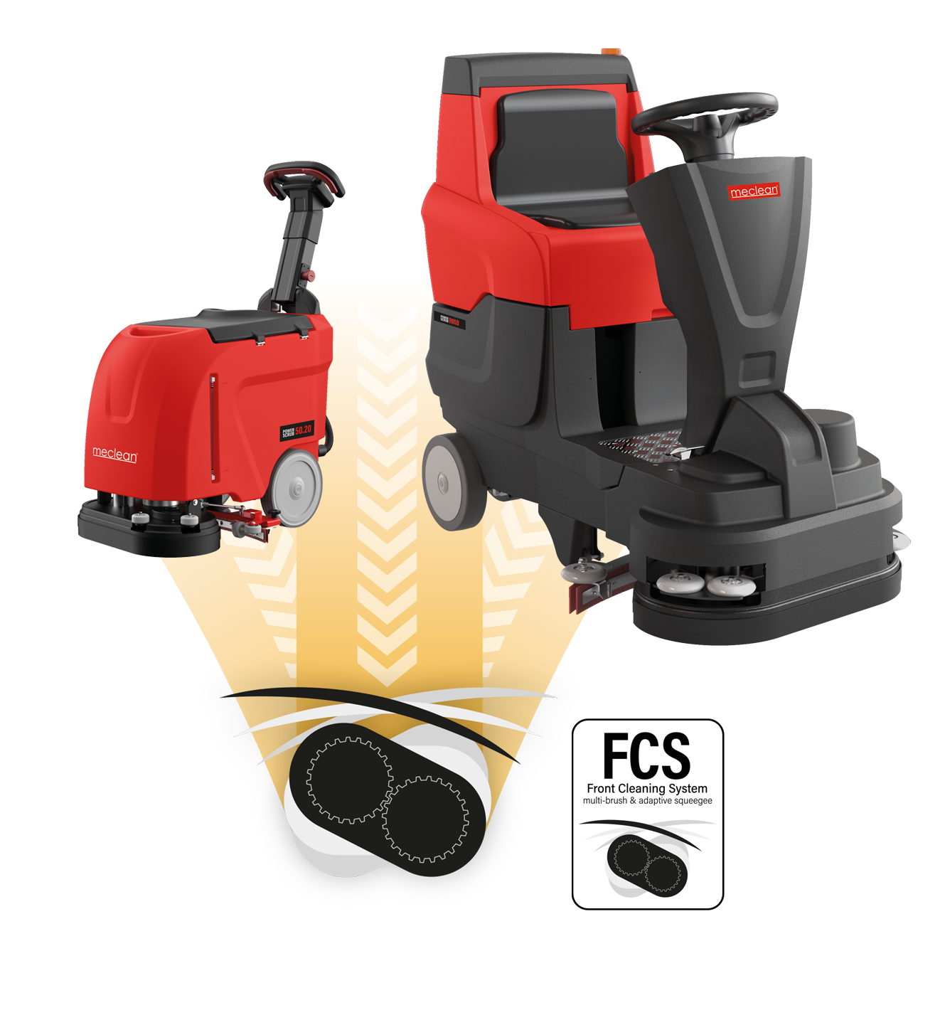 Meclean professionele schrobmachines met FCS systeem
