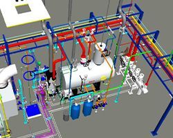 Modelado del diseño de la infraestructura que llevará todo el sistema de calderas industriales a instalar