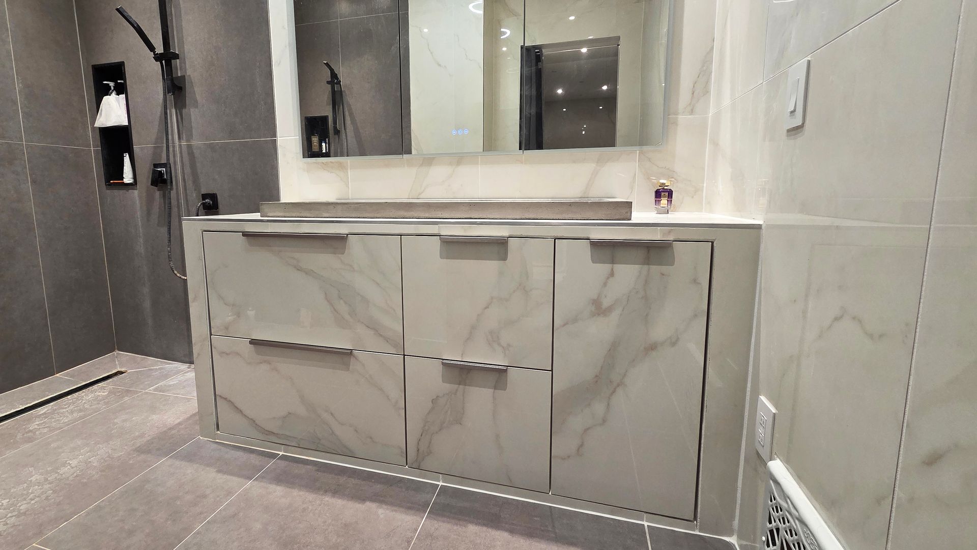 Custom Porcelain Cabinetry from Sienna Bianca by Pianetto