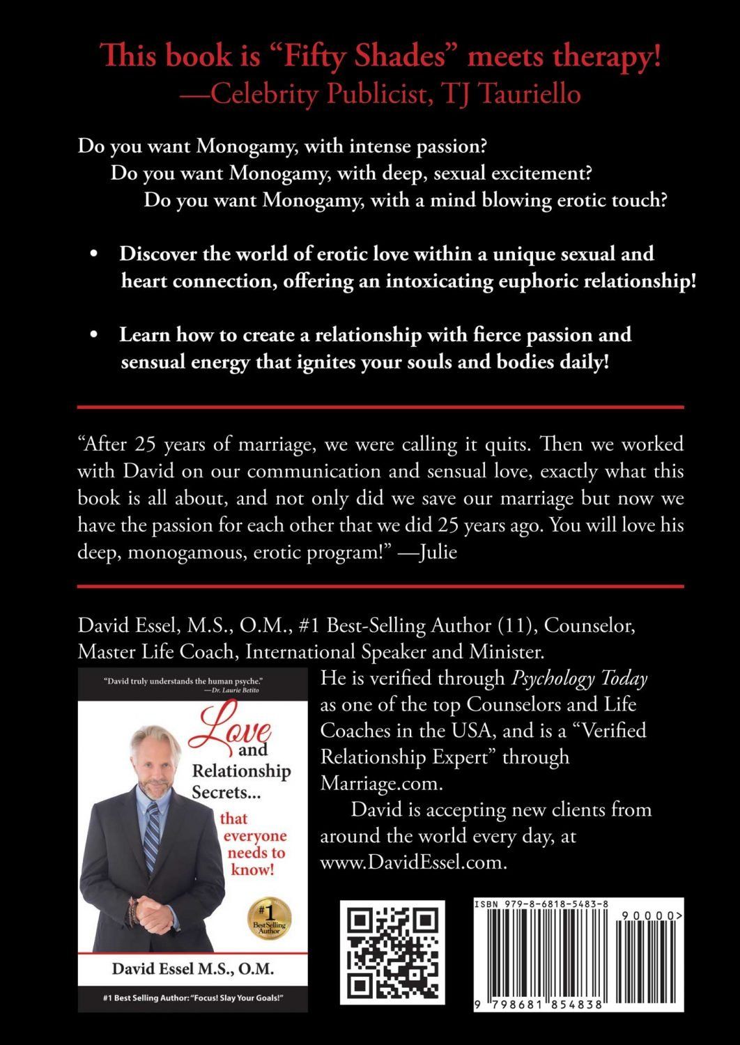 The back cover of a book titled fifty shades meets therapy.