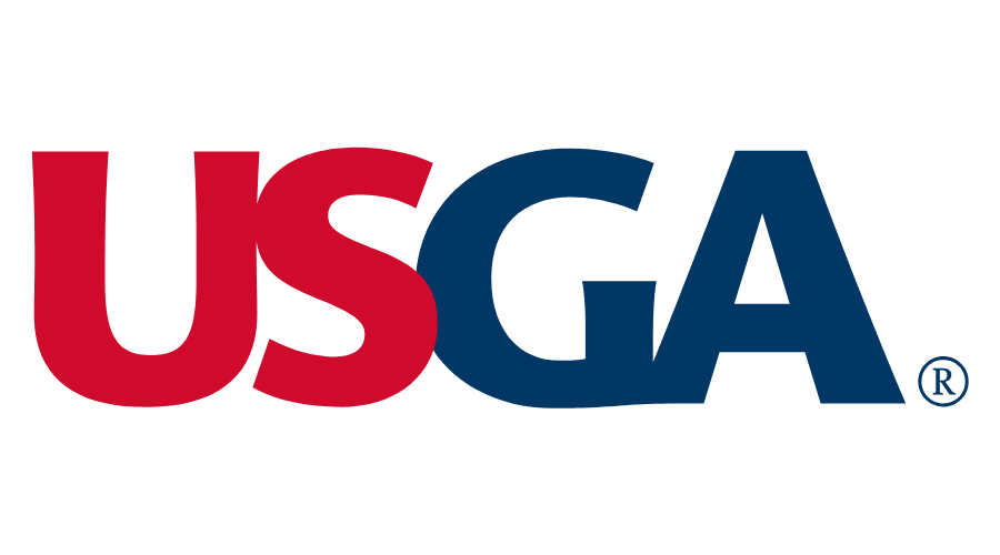 The logo for the usga is red , blue and white.