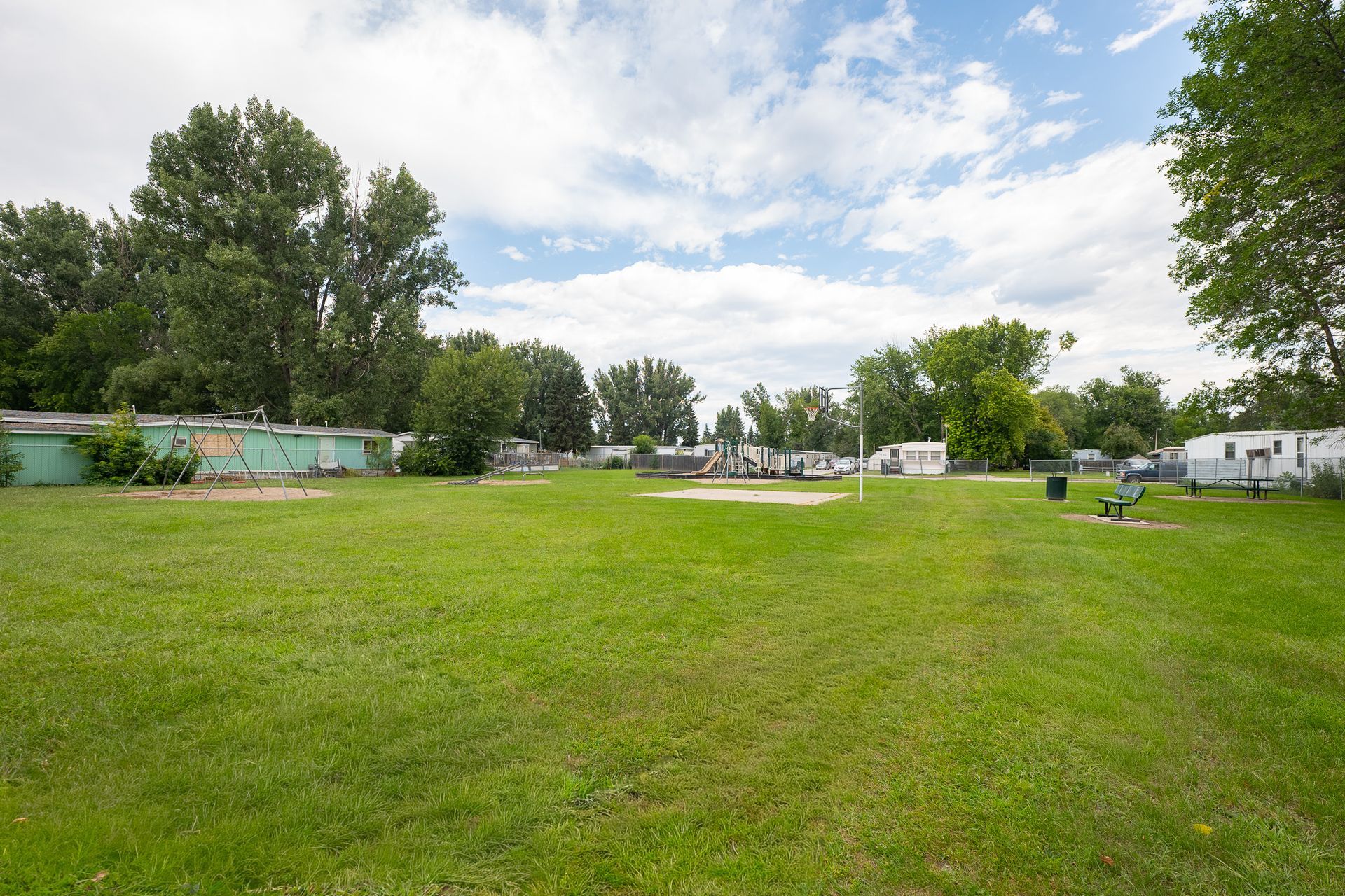 image of a park located in skyway park village mobile home community in bismarck north dakota