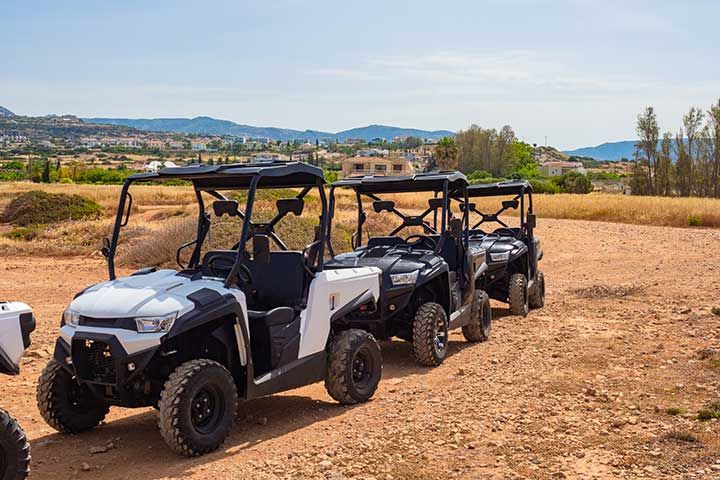 Off-road driving on a quad bike.