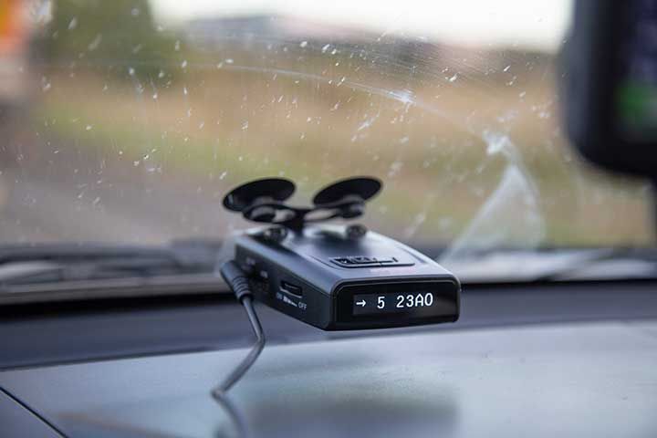 Radar detector in the car.