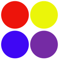 Four colored circles