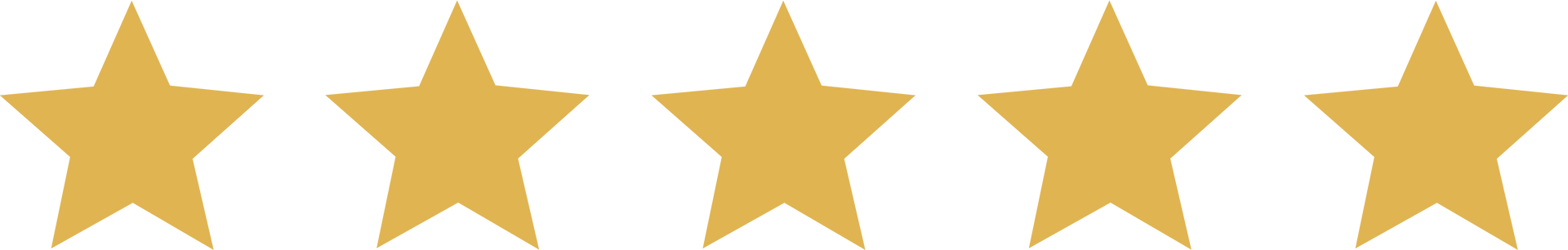 Five gold stars in a row.