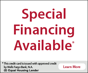 Buy today, pay over time credit card ad with green “Learn More” button