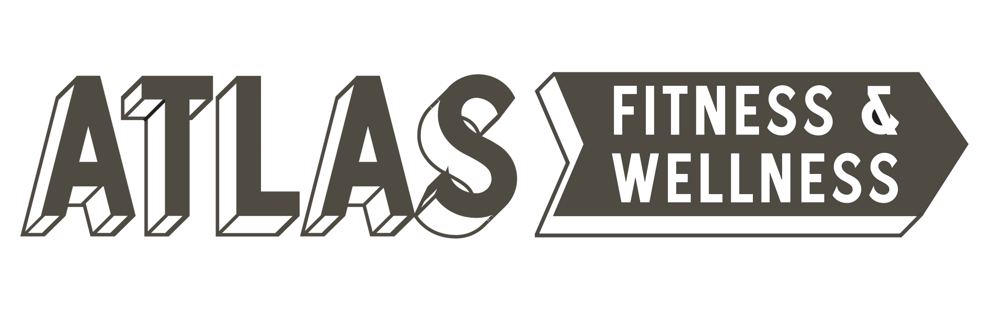 ATLAS Fitness & Wellness logo with red, white, and blue stars-and-stripes lettering