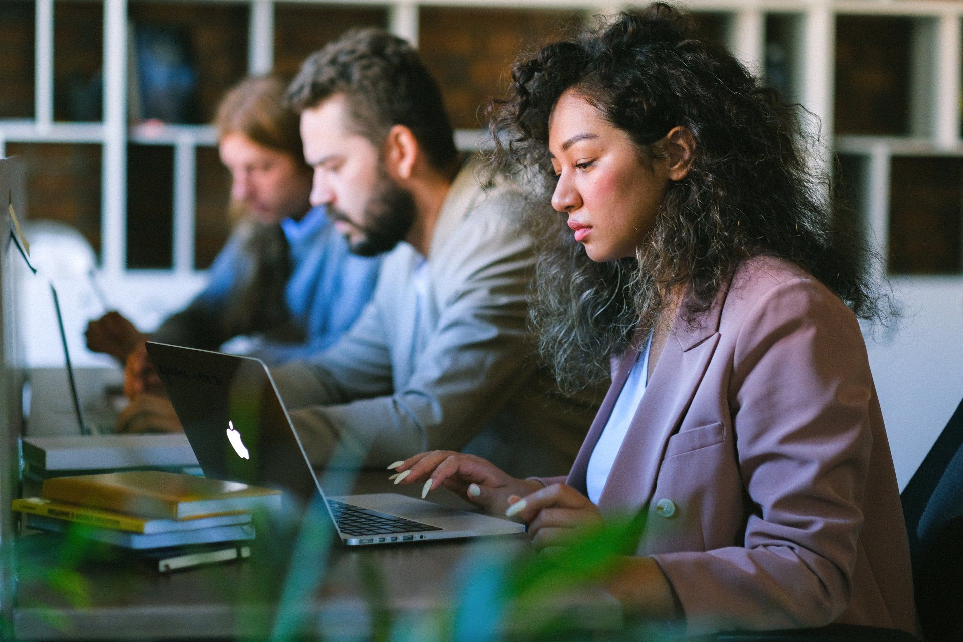 internet researchers on laptops