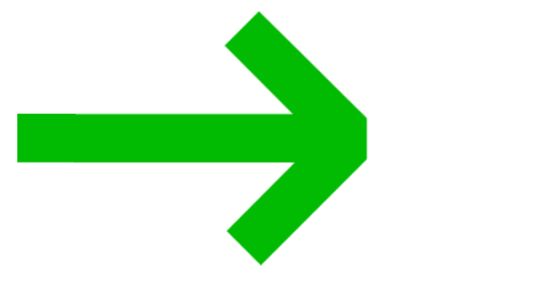 Green right-pointing arrow icon on a white background