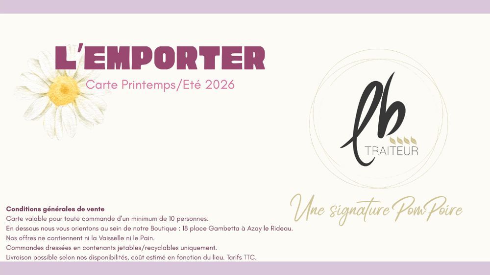 Carte l'emporter automne/hivers 2025/2026 Carte l'emporter automne/hivers 2026