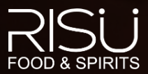 RISU Food & Spirits logo in white on a black background