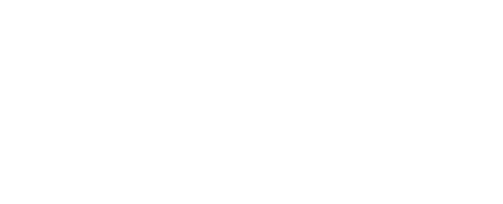 Logo Caribbean Express é branco, com um globo na parte superior e escrito na parte inferior