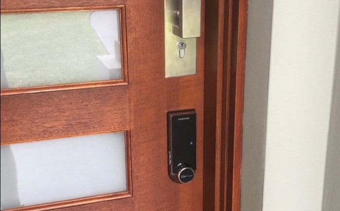 Close Up of a Wooden Door With a Lock on It — KeyBay in Mittagong, NSW