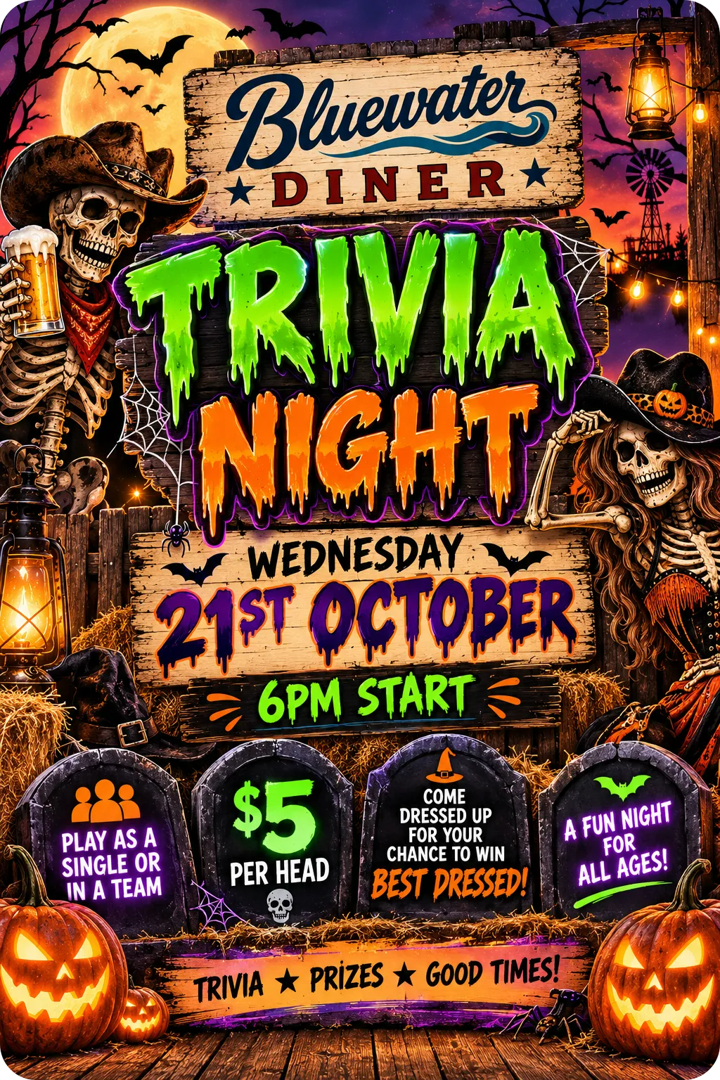 Halloween Trivia Poster — Bluewater Diner in Bluewater, QLD
