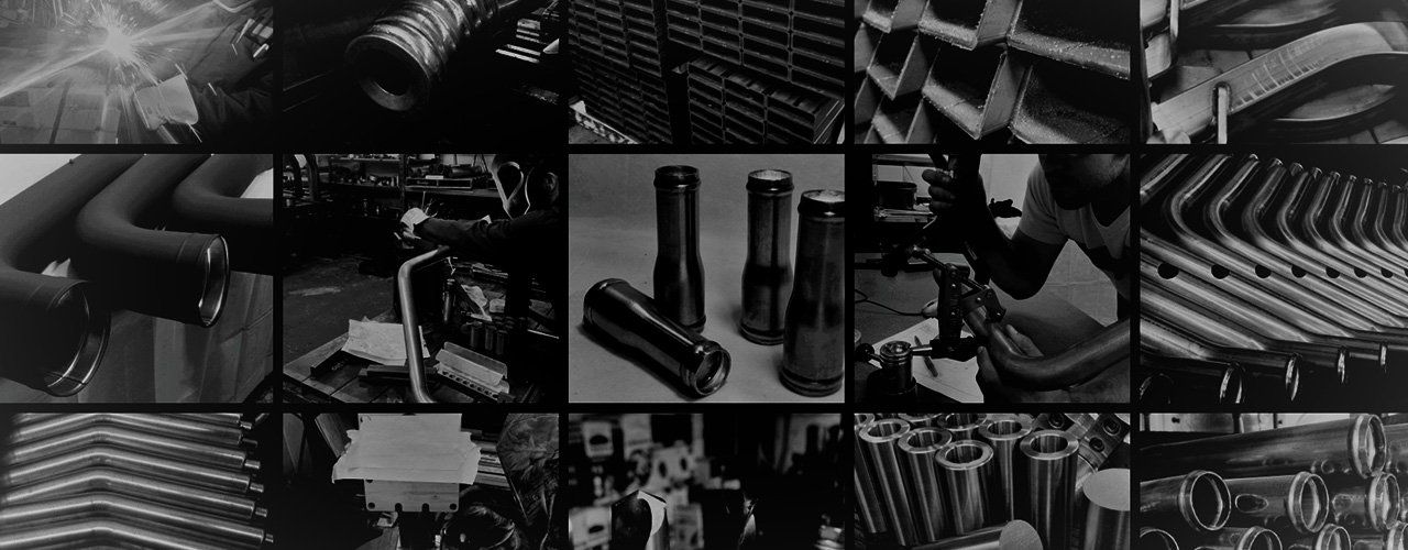 A collage of black and white photos of various objects.