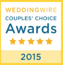 A logo for the weddingwire couples ' choice awards 2015.