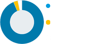 A blue circle with a yellow circle in the middle on a white background.
