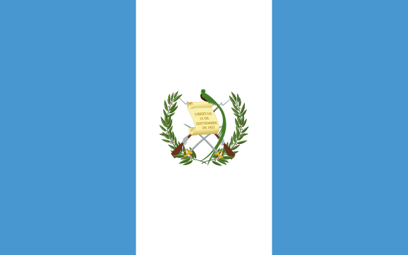The flag of guatemala is a blue and white flag with a bird on it.
