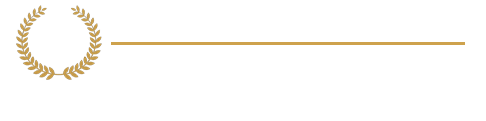 Gold laurel wreath icon with a thin horizontal gold line extending right on a white background