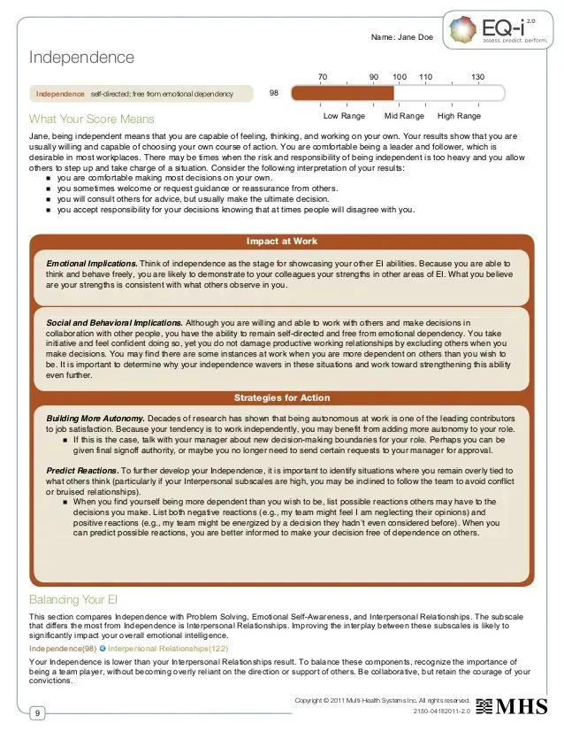 Brown-bordered flyer with dense text about independence, featuring a central progress bar and MBHS logo at bottom right