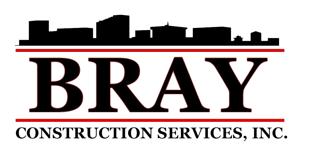 BRAY Construction Services, Inc. logo in black and red with a skyline graphic above the name