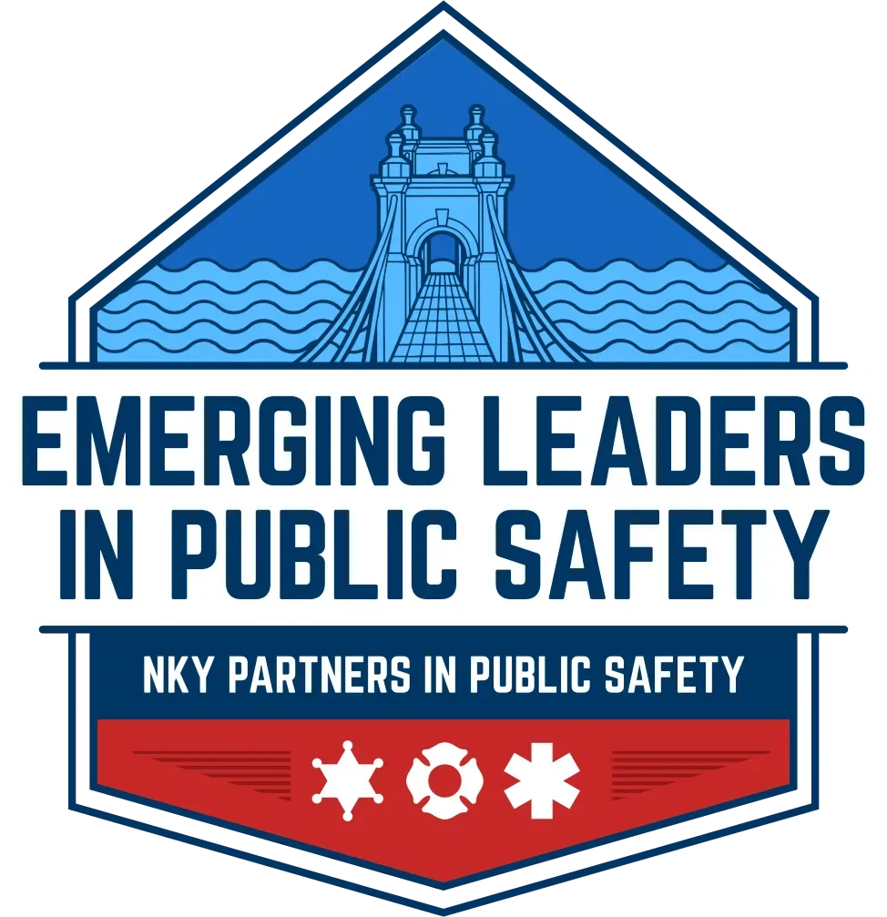 Logo reading “Emerging Leaders in Public Safety” with bridge icon and NKY Partners in Public Safety emblem