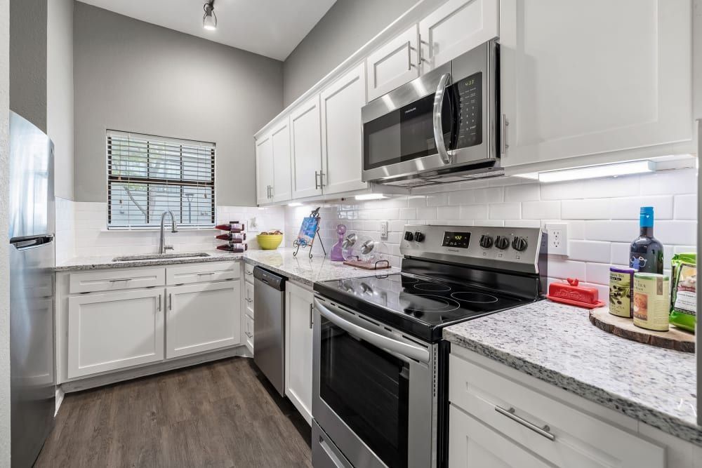 Kitchen at Marquis at Waterview in Richardson, TX.