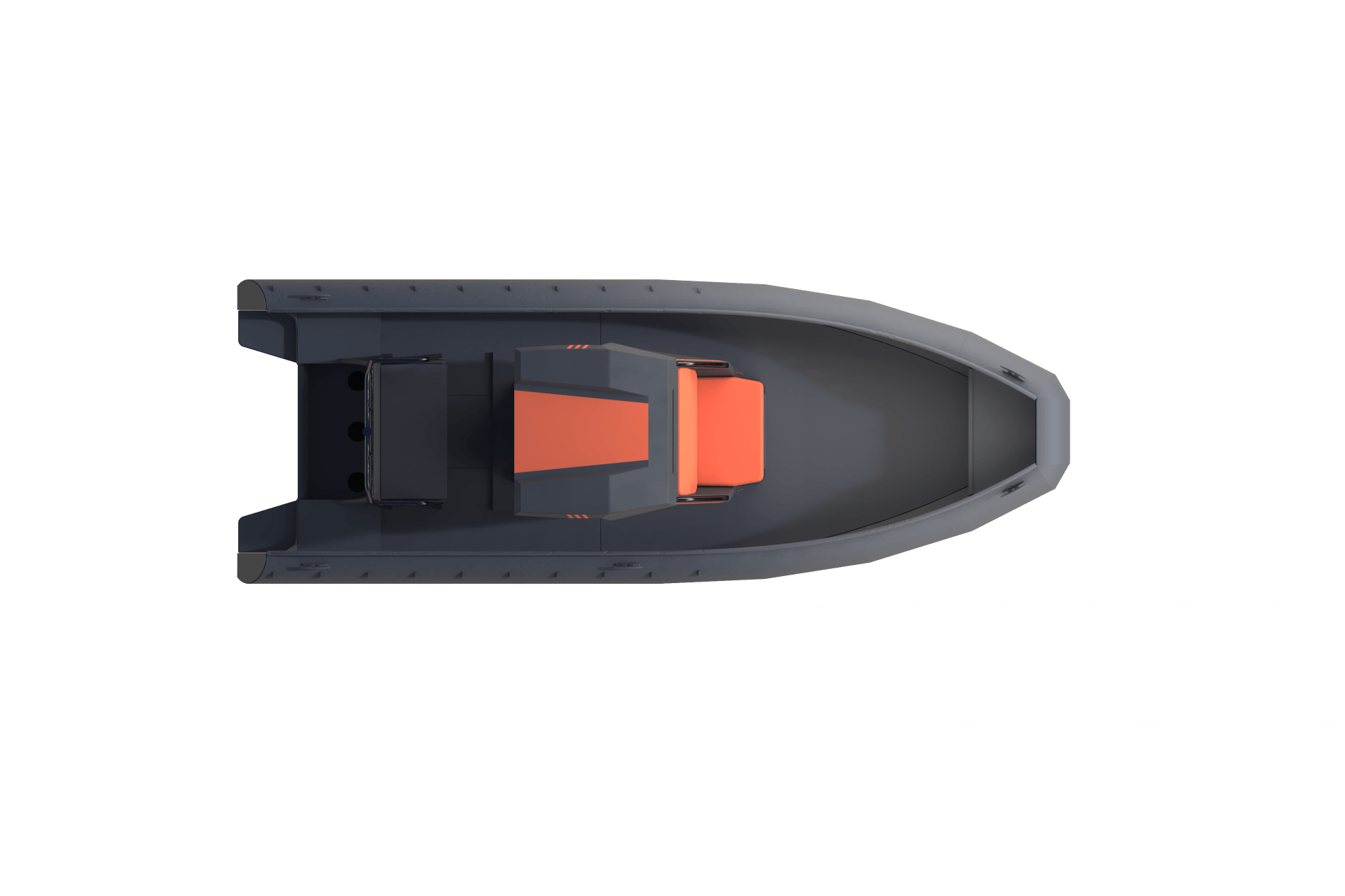 Petor p686 life boat picture from above, black roof