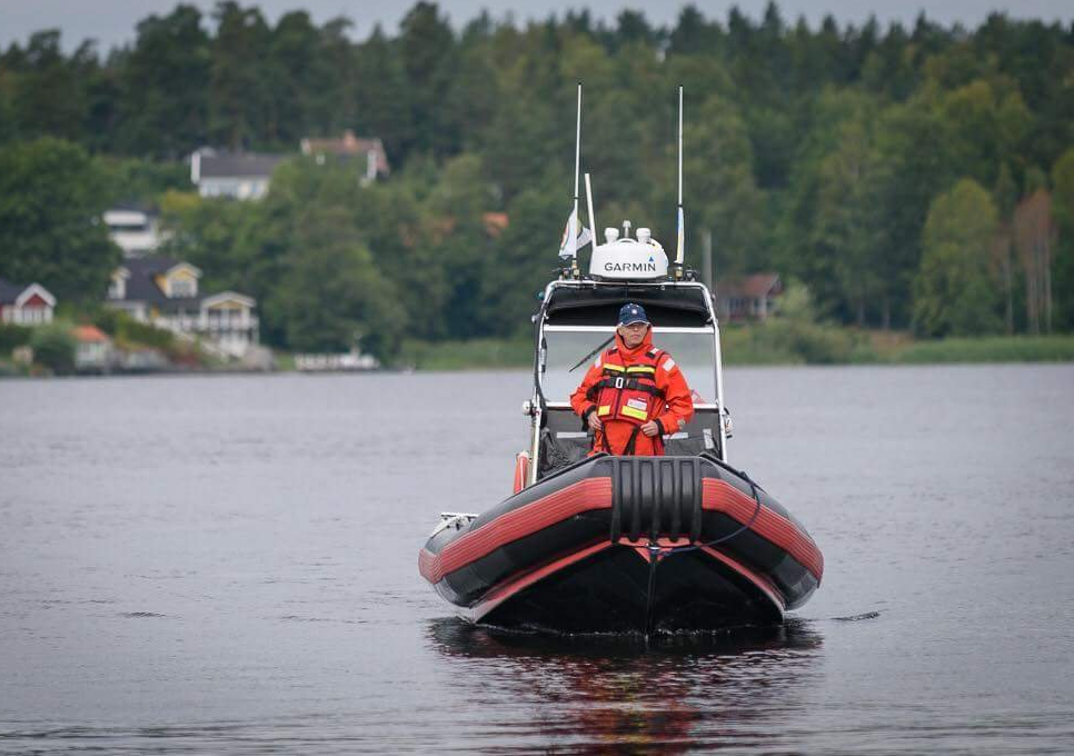 Rescue boat on the ocean