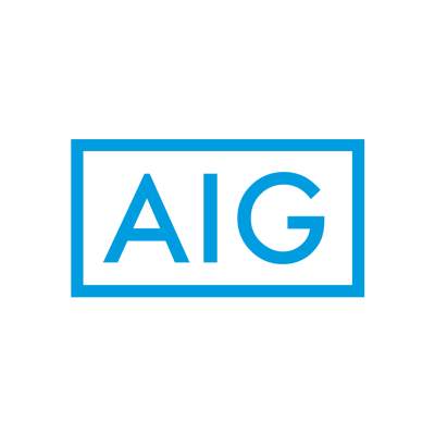 Blue rectangular logo with the letters 