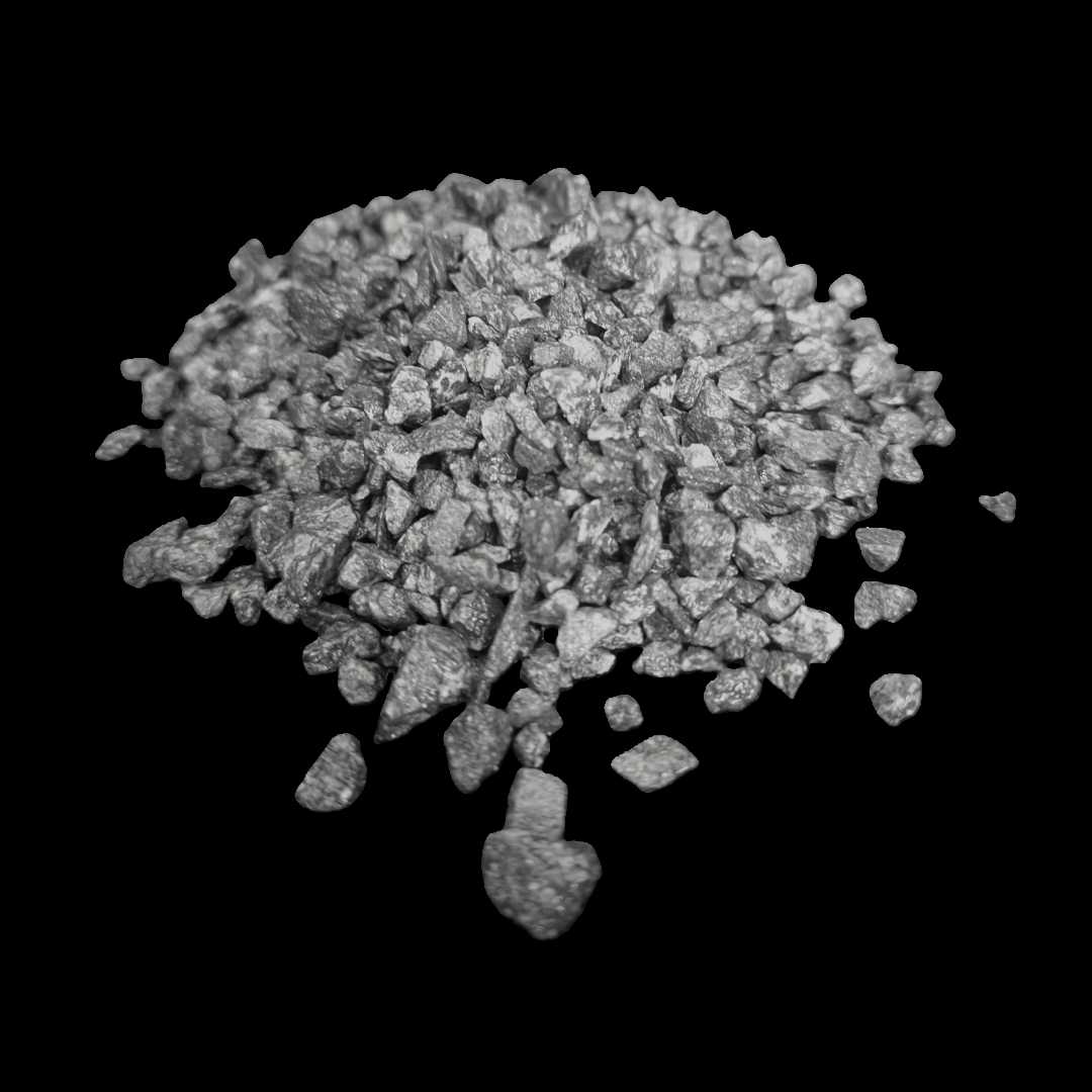 A black and white photo of a pile of rocks on a black background.