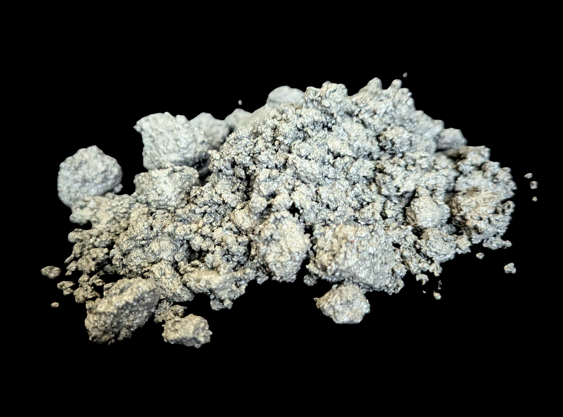 A pile of white powder on a black background.