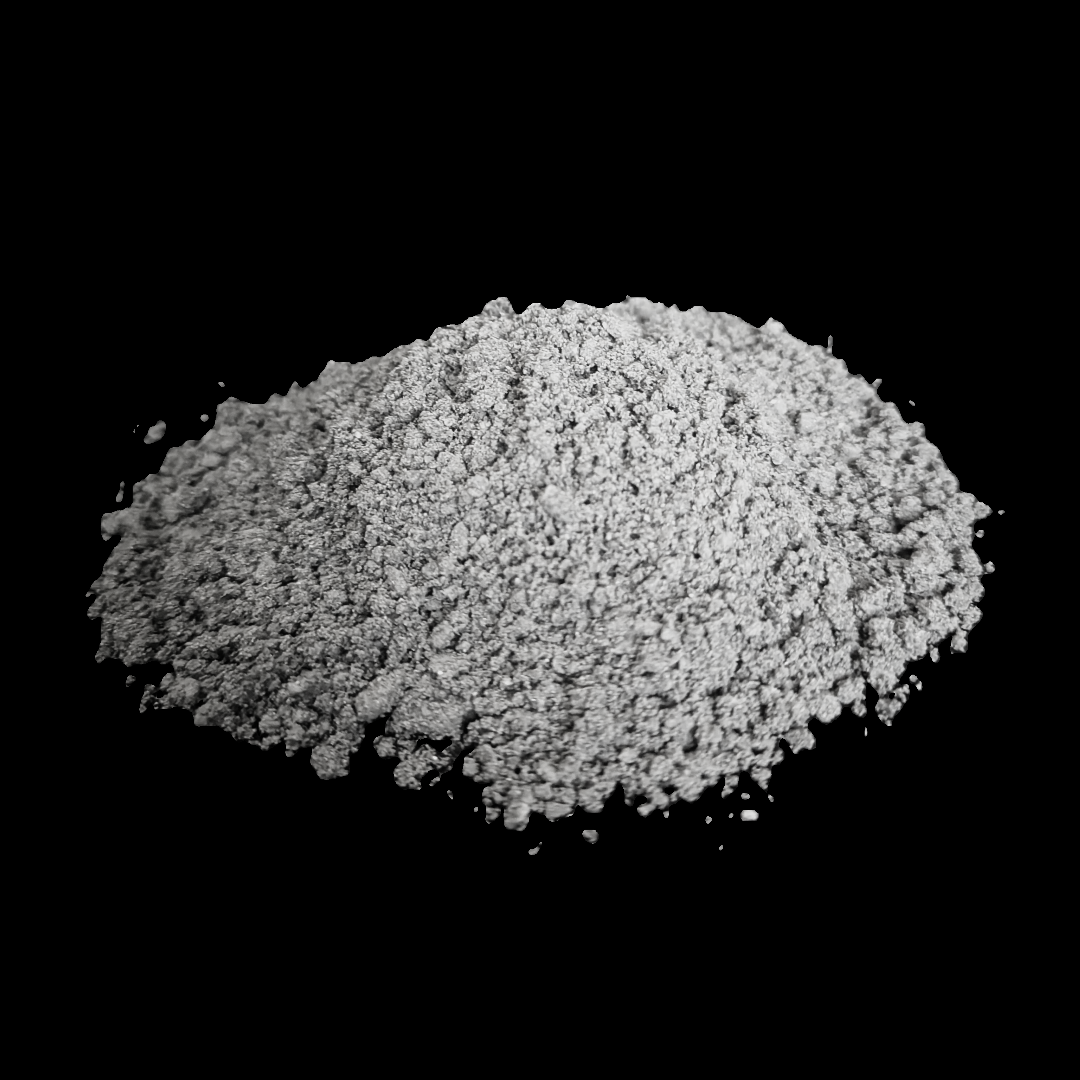 A pile of white powder on a black background.
