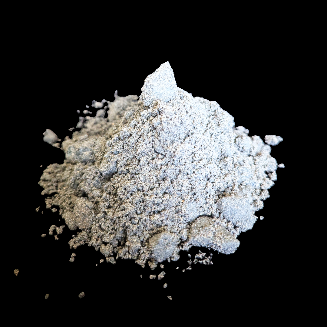 A pile of white powder on a black background.