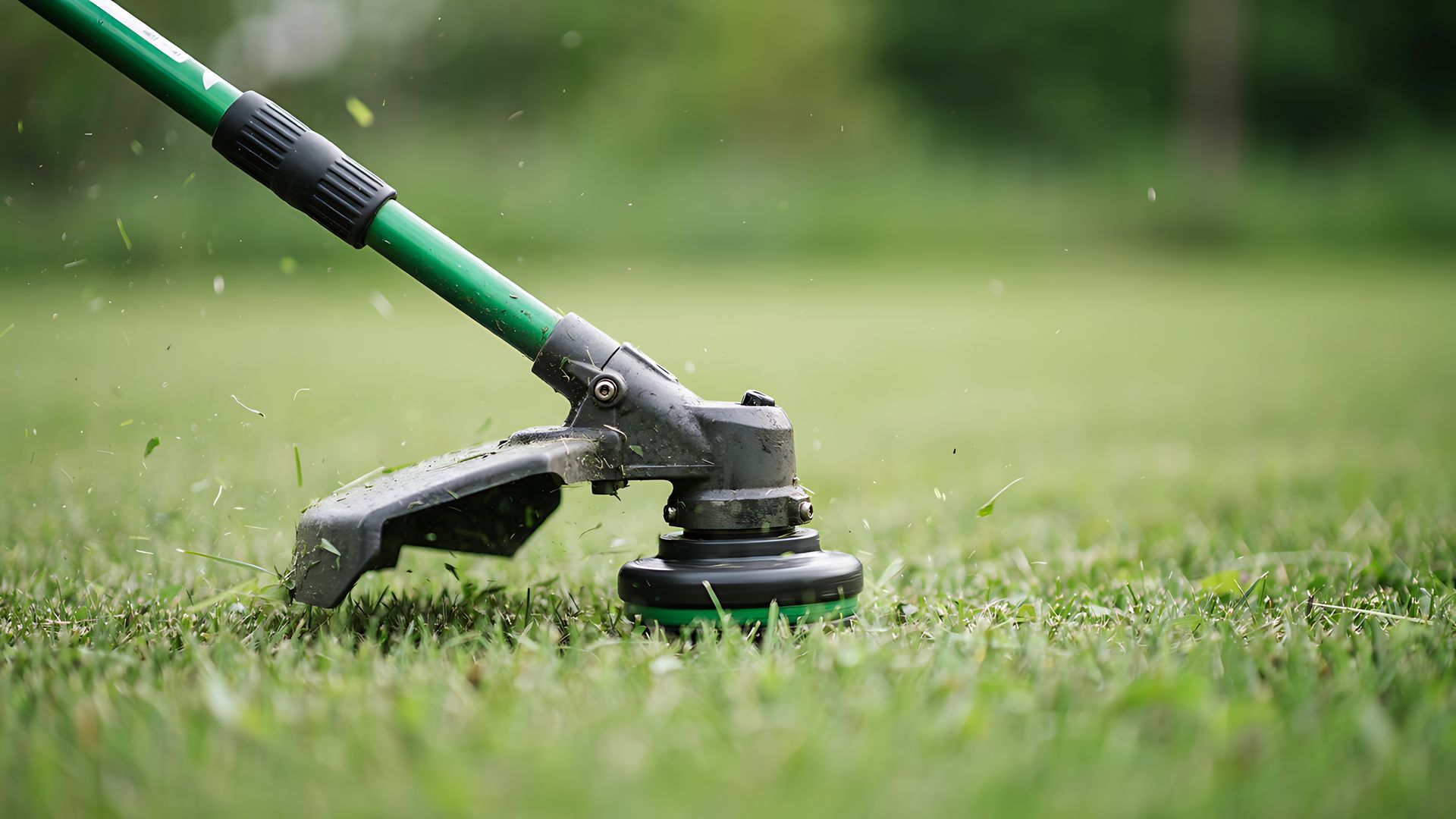 Technician performing turf care services including aeration and fertilization on a lawn