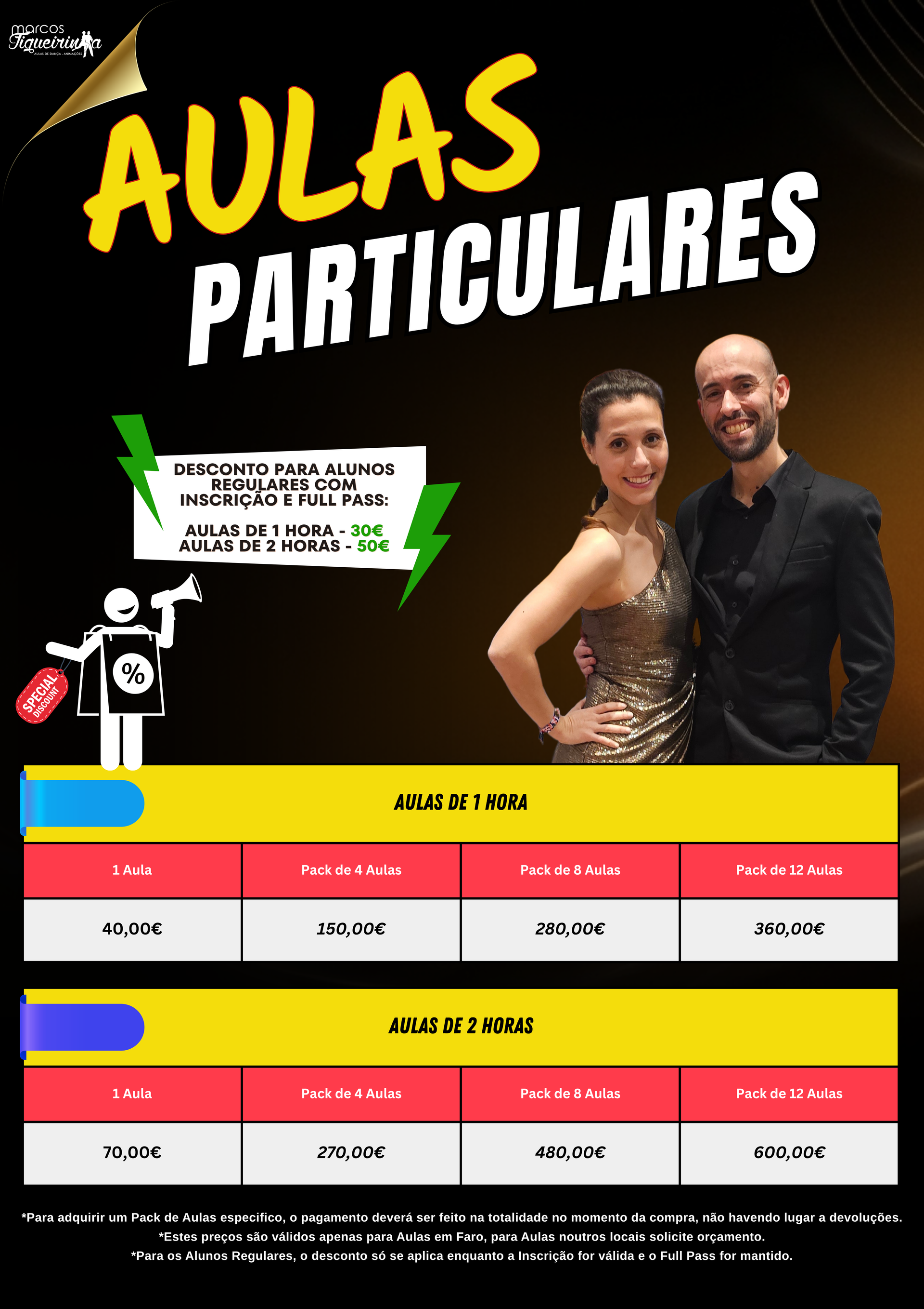 Preçário Aulas de Dança privadas