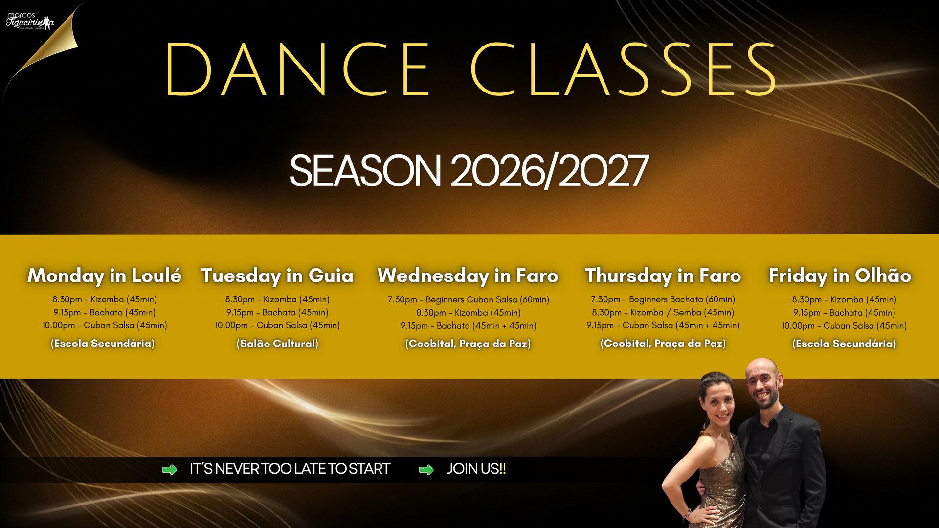 Marcos Figueirinha dance school shedulle timetable
