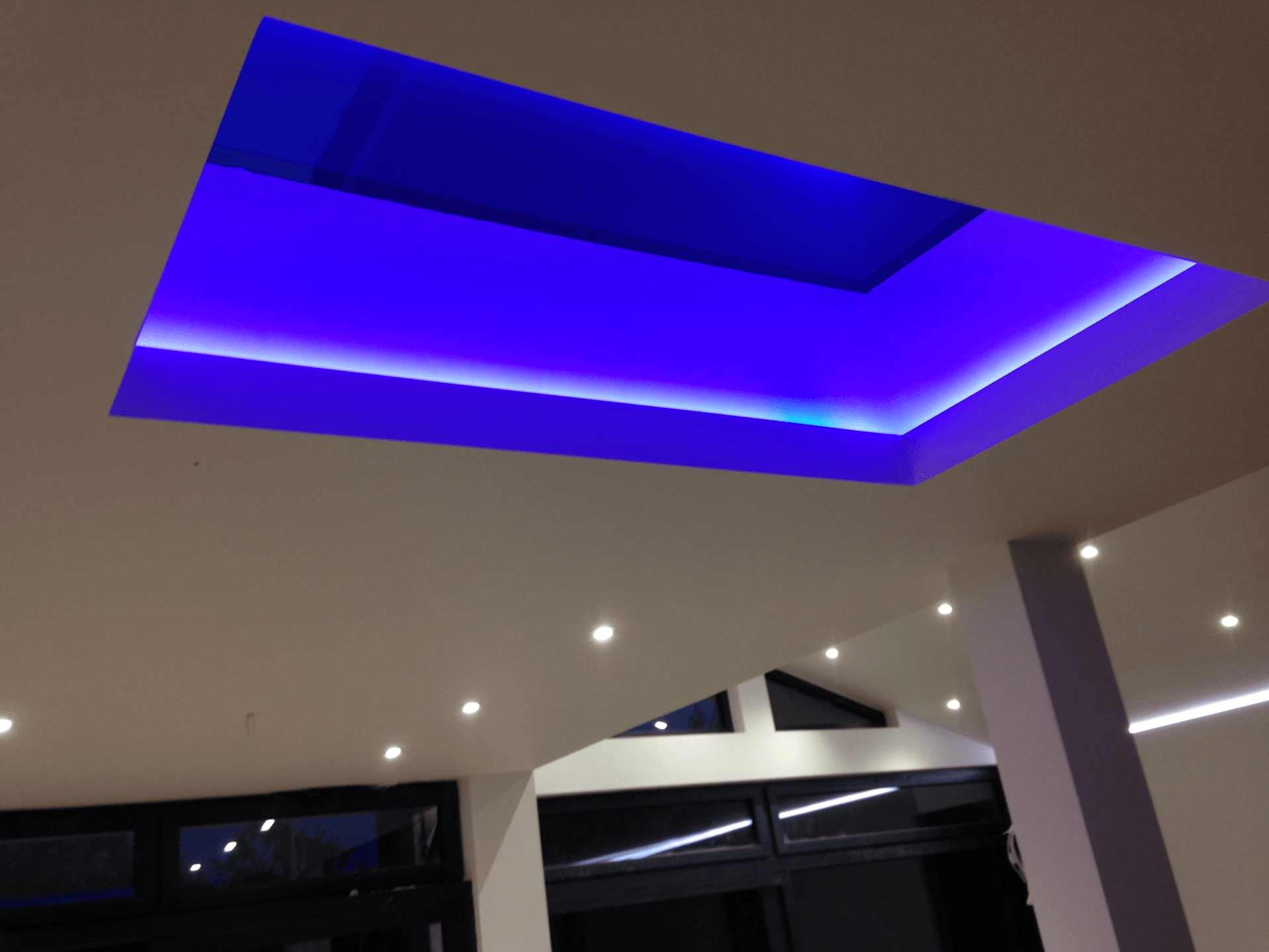 kitchen skylight with built in LED lights by RTB construction in Cheltenham