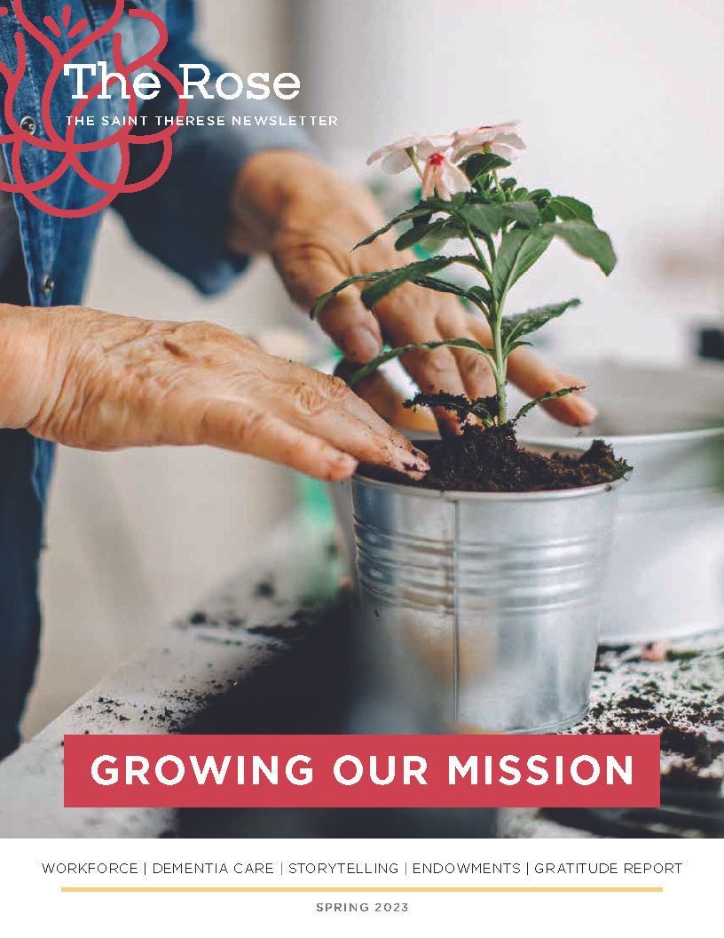 A person potting a plant in a metal container, with the text
