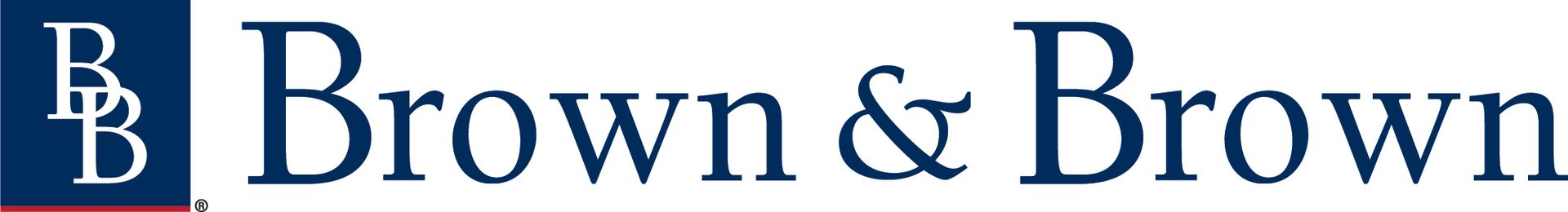 Brown & Brown logo with blue text and monogram on a white background