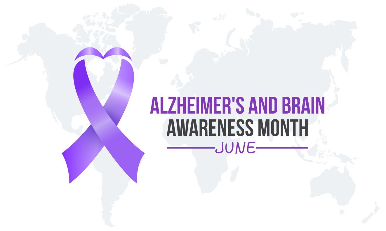 A purple awareness ribbon shaped like a heart, overlaid on a world map, reads